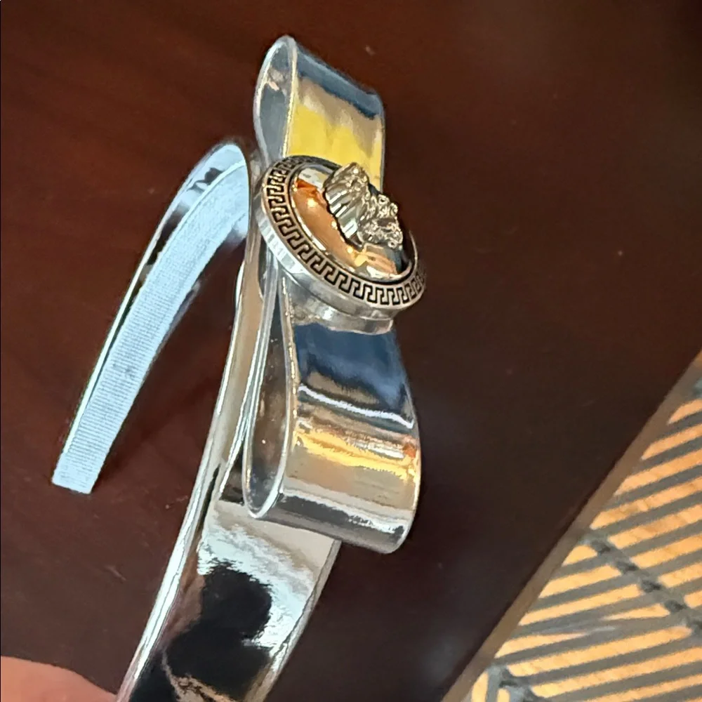 Versace Metallic Silver Hairband - Picture 4 of 7